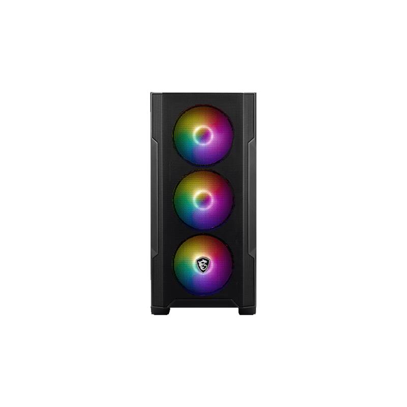 AK100MSI0030_58583 MSI MAG FORGE M100R TEMPERLI CAM ARGB 3X120MM 1X120MM PSU YOK MATX GAMING KASA - Görsel 1