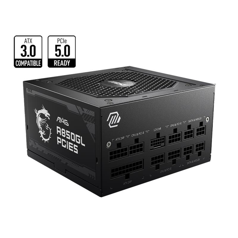 AK800MSI0004_58544 MSI MAG A850GL PCIE5 850W 80+ FULL MODULAR GOLD POWER SUPPLY - Görsel 1
