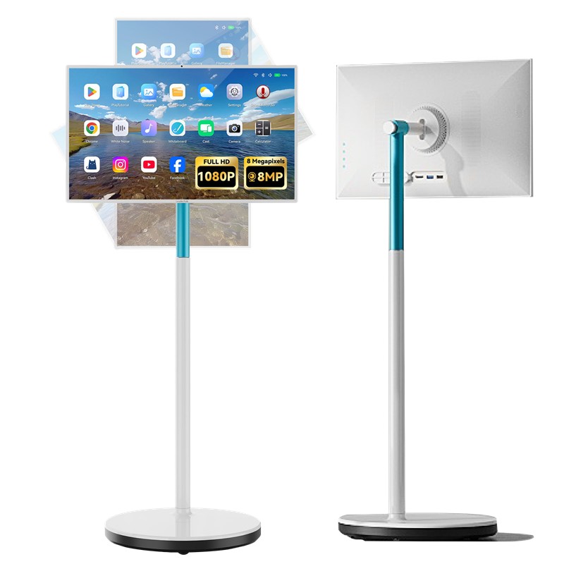 CE100LRB0002_77993 LEADERHUB L27M 27 INC 1920X1080 8G+128G TAŞINABILIR DOKUNMATIK ANDROID MONITOR BEYAZ - Görsel 1