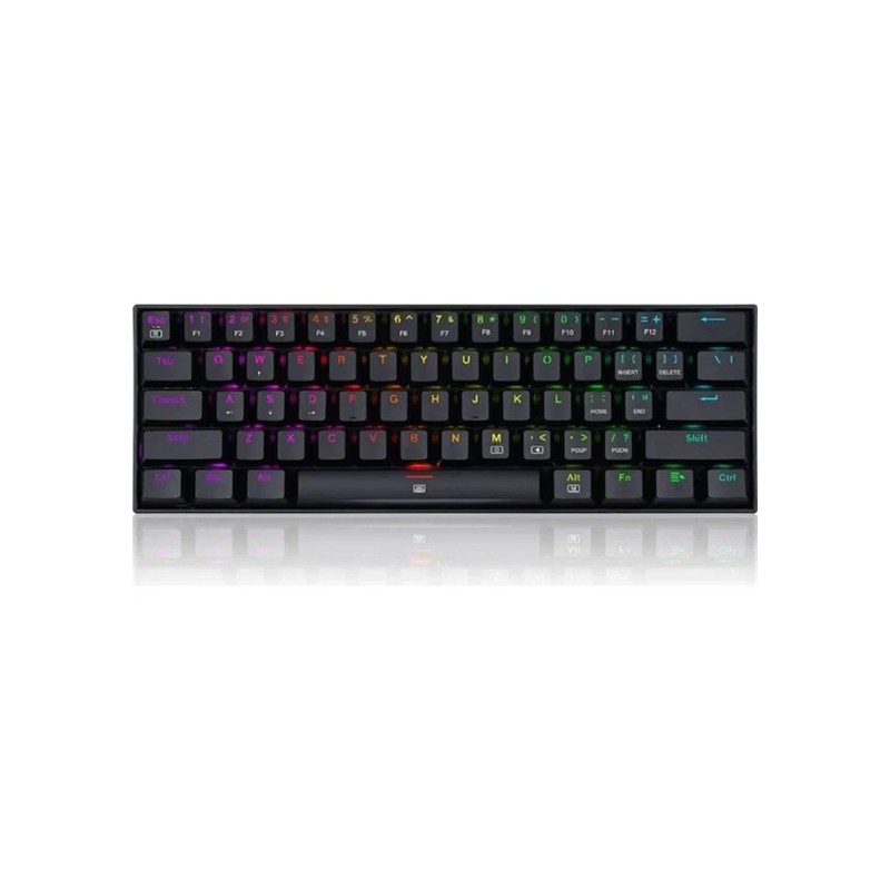 CK110RDG0005_72558 REDRAGON K630 RGB DRAGONBORN BLUE SWITCH %60 Q TR MEKANİK OYUNCU KLAVYESİ SİYAH - Görsel 1