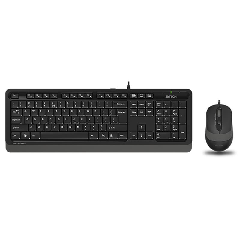 CK160A4T0012_54253 A4 TECH F1010 Q USB GRİ MM KABLOLU KLAVYE MOUSE SET - Görsel 1