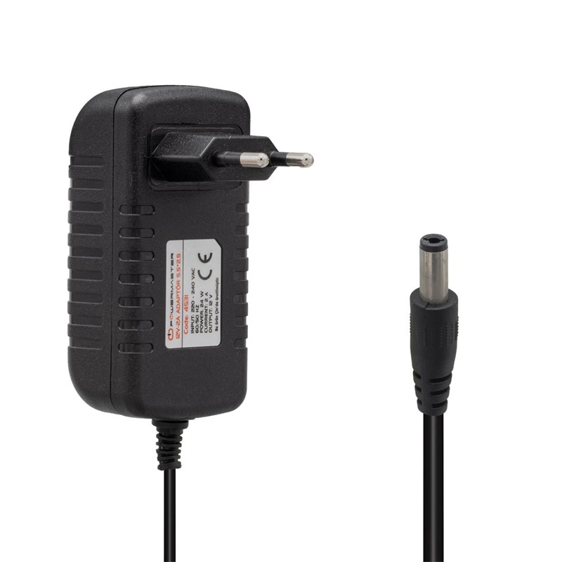 GU820PWR0006_78286 POWERMASTER PM-4531 12 VOLT - 2 AMPER 5.5*2.5 MM UÇLU PLASTİK KASA PRİZ TİPİ ADAPTÖR - Görsel 1