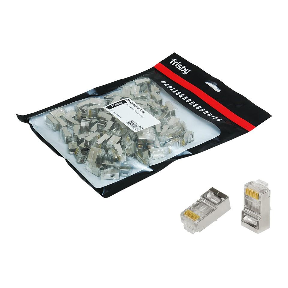 NA120FRI0002_23189 FRISBY FNW-RJ4522N RJ45 FTP CAT6 KONNEKTOR METAL 100LÜ PAKET - Görsel 1