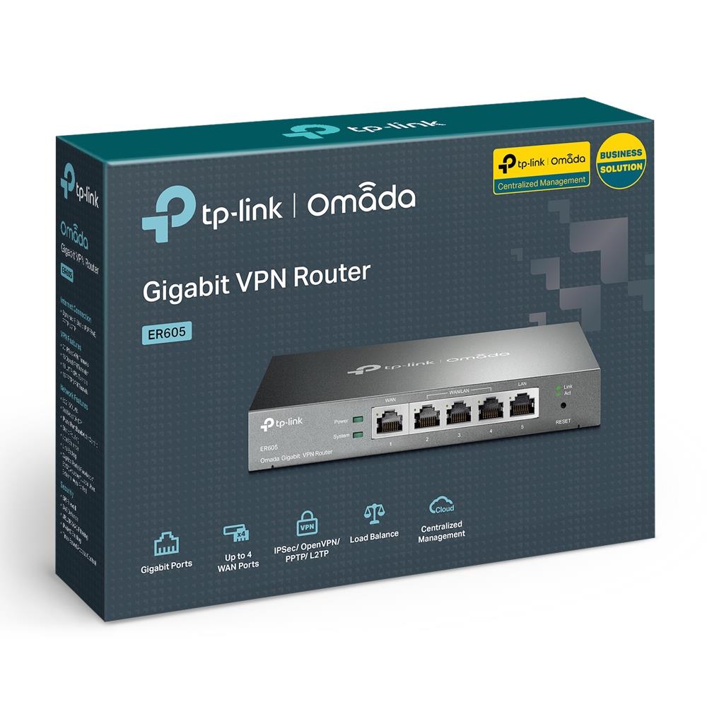 NC130TPL0002_44384 TP-LINK OMADA TL-ER605 GIGABIT MULTI-WAN VPN ROUTER - Görsel 1
