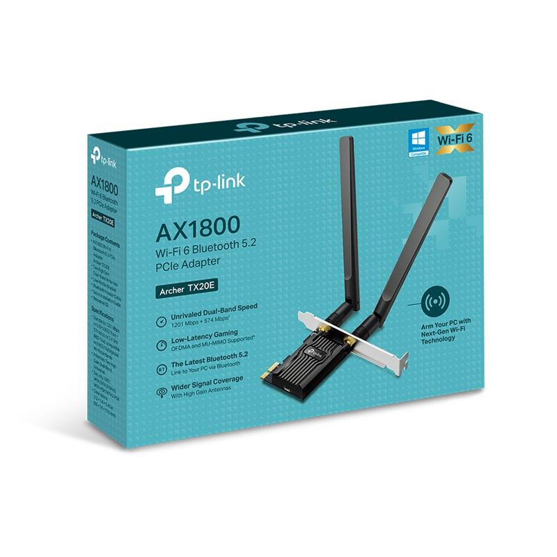 NE100TPL0016_67906 TP-LINK ARCHER TX20E AX1800 WIFI6 BLUETOOTH 5.2 PCIE ADAPTOR - Görsel 1
