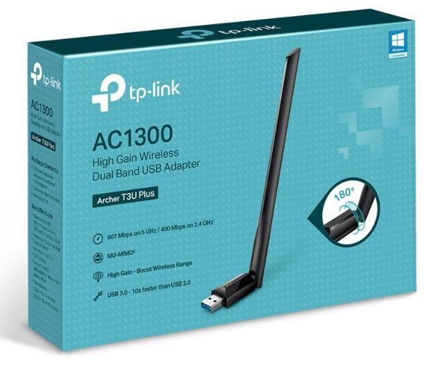 NE110TPL0028_50168 TP-LINK ARCHER T3U PLUS 1300MBPS KABLOSUZ DUAL BAND USB ADAPTOR - Görsel 1