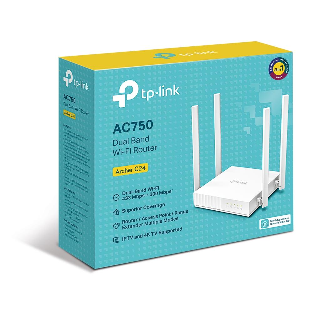 NP110TPL0153_43036 TP-LINK ARCHER C24 AC750 KABLOSUZ DUAL BAND ROUTER - Görsel 1