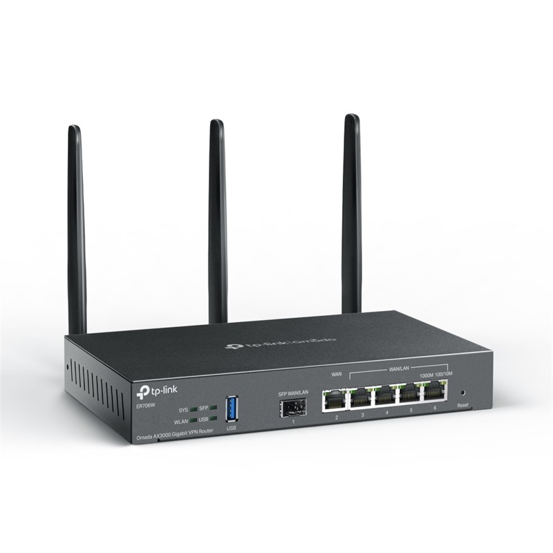 NP110TPL0246_72053 TP-LINK OMADA ER706W AX3000 WIFI6 1XGIGABIT SFP WAN/LAN PORT 1XGIGABIT RJ45 WAN PORT 4XGIGABIT WAN/LAN RJ45 VPN ROUTER - Görsel 1