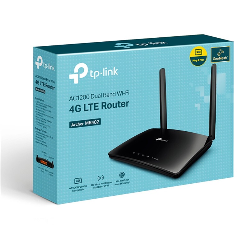 NP110TPL0272_77893 TP-LINK ARCHER MR402 AC1200 4G LTE DUAL-BAND WIFI ROUTER - Görsel 1