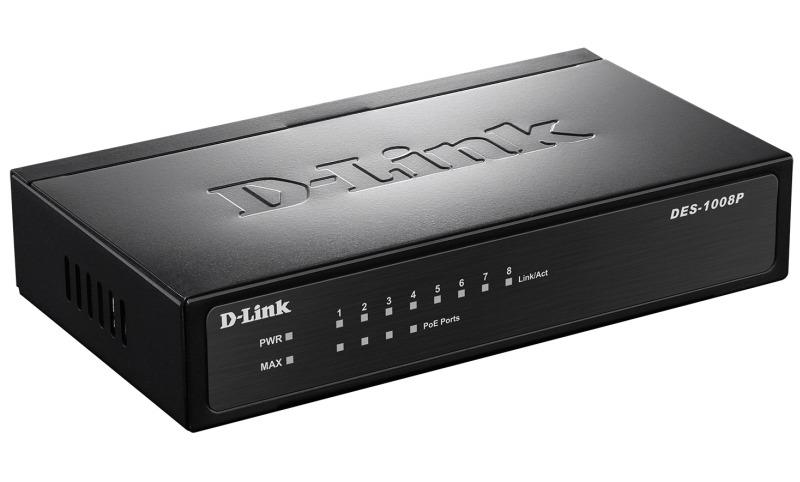 NS100DLI0018_19364 D-LINK DES-1008P/C1A 8X10/100 (4 PORT POE) METAL KASA 62W POE SWITCH - Görsel 1