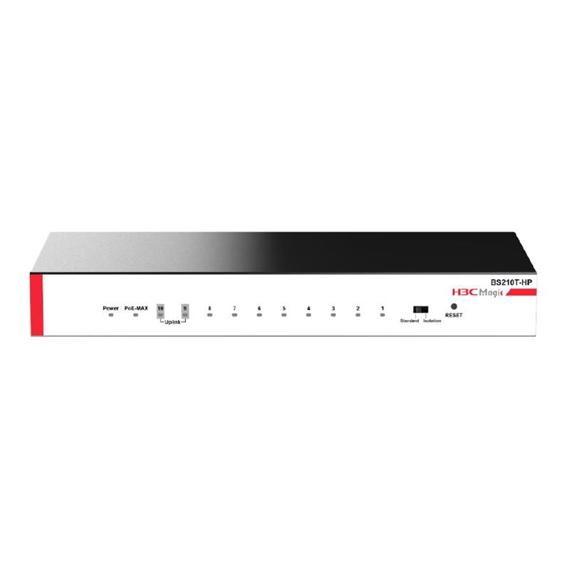 NS105H3C0023_66695 H3C MAGIC BS210T-HP 8 PORT GIGABIT + 2 PORT GIGABIT UPLINK 110W POE METAL KASA SWITCH - Görsel 1