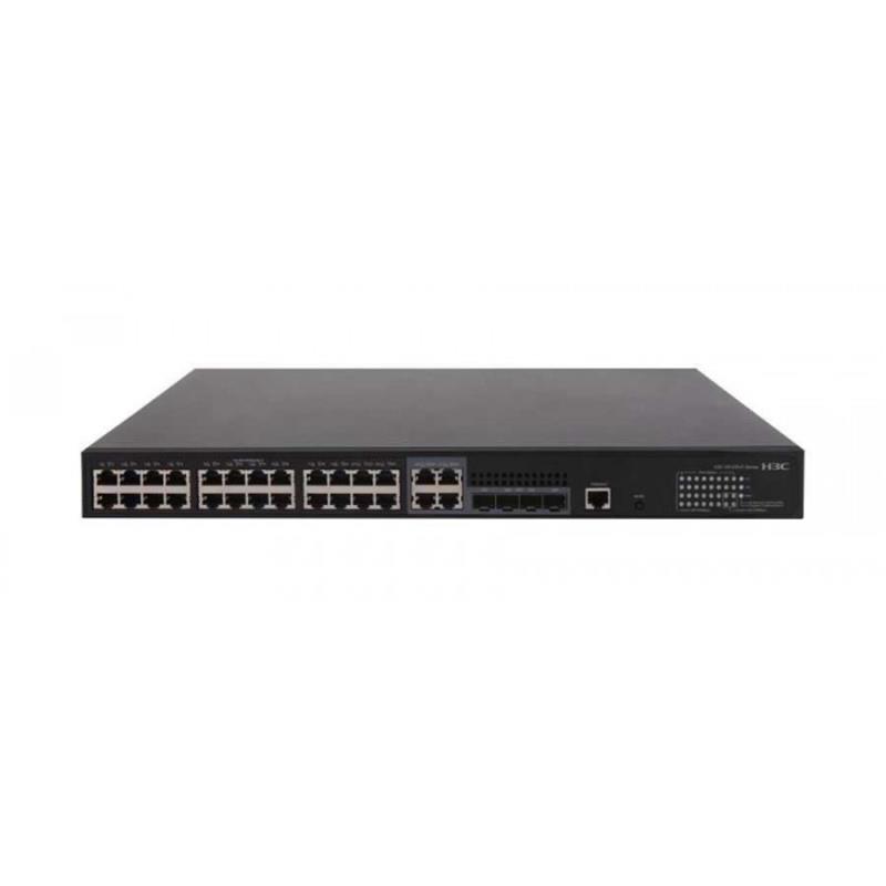 NS106H3C0001_59874 H3C 9801A1QC LS-5120V2-28P-HPWR-LI-GL 24-PORT GIGABIT POE+ + 4XRJ45/4X1GB SFP COMBO 370W POE RACKMOUNT - Görsel 1