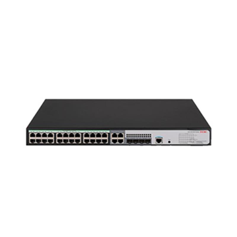 NS106H3C0017_63390 H3C 9801A40V S5120V3-28P-HPWR-LI 24 PORT GIGABIT + 4X1GB SFP 1XCONSOLE PORT YÖNETİLEBİLİR 370W POE RACKMOUNT SWITCH - Görsel 1