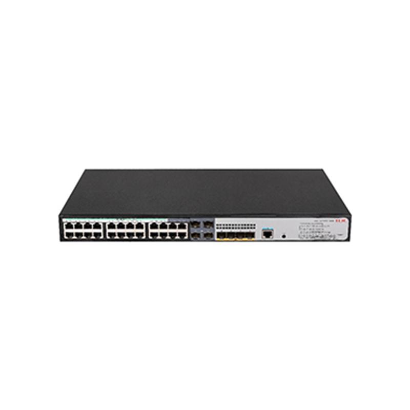 NS106H3C0019_63372 H3C 9801A41J S5120V3-28S-HPWR-LI 24 PORT GIGABIT+4X10GB SFP+ 1XCONSOLE PORT YÖNETİLEBİLİR 370W POE RACKMOUNT SWITCH - Görsel 1