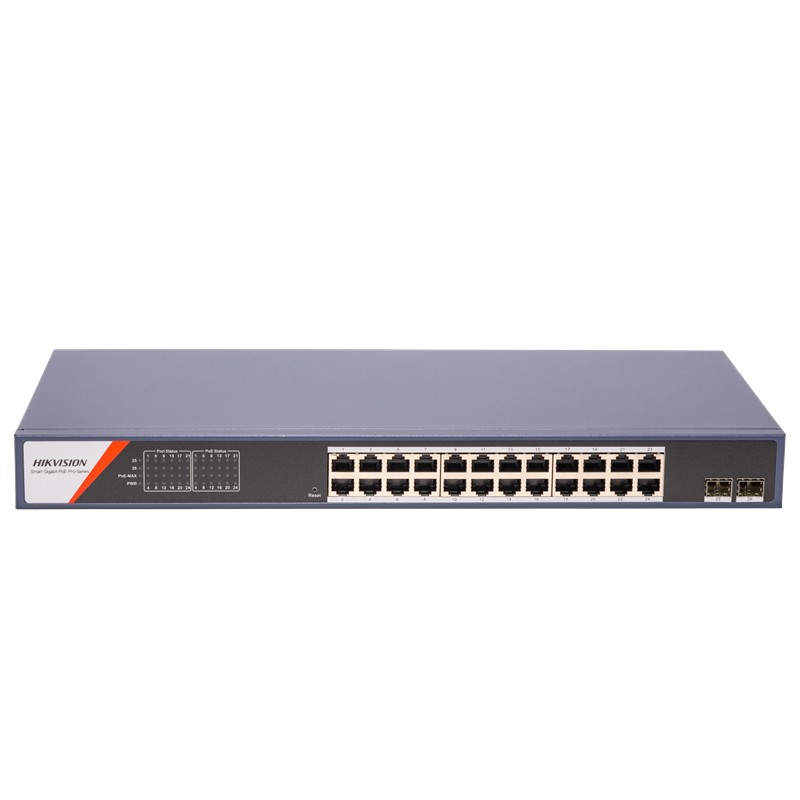 NS106HKN0025_75903 HIKVISION DS-3E1526P-SI-24P2F 24 PORT GIGABIT + 2XGB SFP UPLINK 370W 300 METRE POE SMART YÖNETİLEBİLİR RACKMOUNT SWITCH - Görsel 1