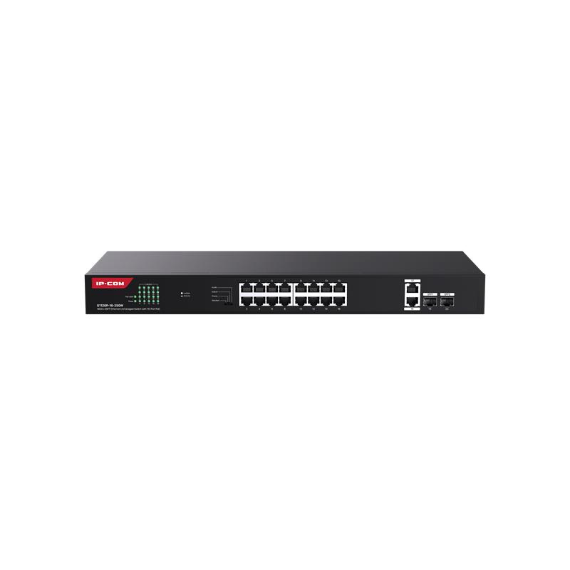 NS106IPC0015_65667 IP-COM G1120P-16-250W 16 PORT GIGABIT+2XGB RJ45/SFP UPLINK 230W POE RACKMOUNT SWITCH - Görsel 1