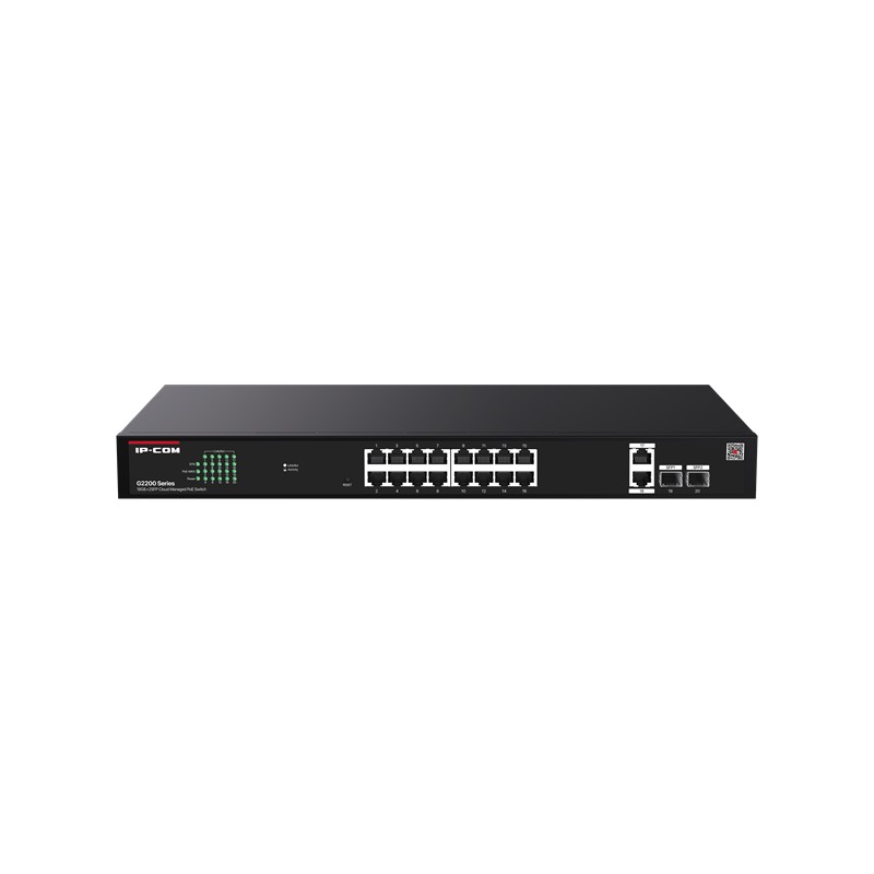 NS106IPC0018_73925 IP-COM G2220P-16-250W 16 PORT GIGABIT+2XRJ45/SFP UPLINK 230W POE CLOUD YÖNETİLEBİLİR RACKMOUNT SWITCH - Görsel 1
