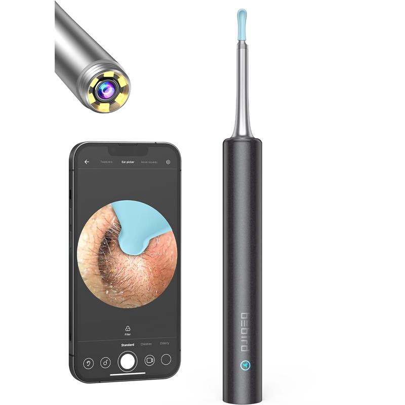 TE110BBD0001_61342 BEBIRD T5 3MP KAMERA 3.5MM LENS ŞARJLI WIFI GÖRÜNTÜLÜ KULAK TEMİZLEYİCİ SİYAH RENK - Görsel 1