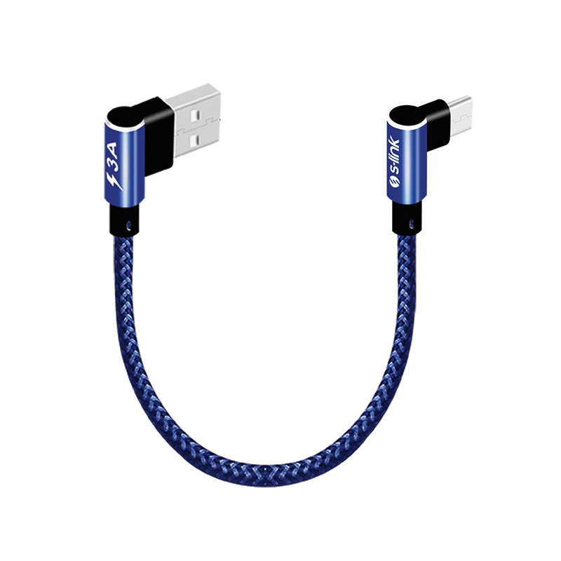 TK120SLI0027_76641 S-LINK SWAPP SW-C757 3A - 15 CM TYPE-C LACIVERT KILIFLI METAL -L- KABLO - Görsel 1