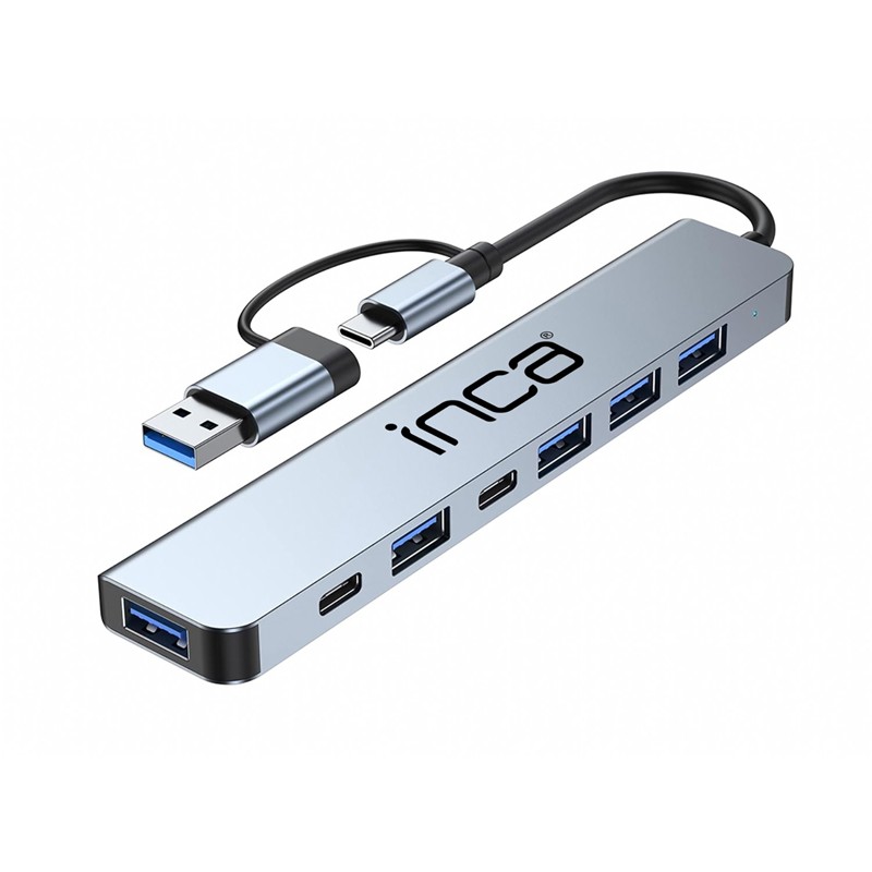 TK230INC0020_72160 INCA IUTP-7 USB TYPE-C HUB X7 ALUMINYUM ÇOKLAYICI - Görsel 1