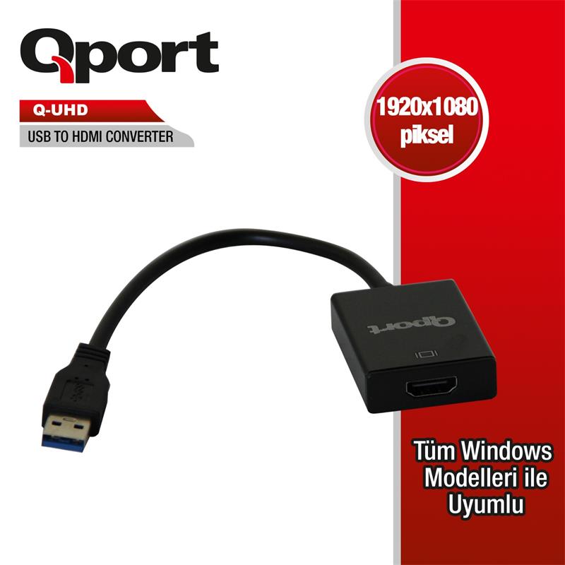 TK230QPT0025_62914 QPORT Q-UHD USB 3.0 TO HDMI DÖNÜŞTÜRÜCÜ - Görsel 1