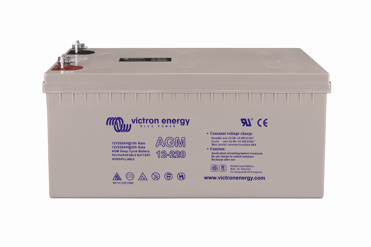 bat412201084 Victron Energy 12V/220Ah AGM Deep Cycle Batt. - Görsel 1