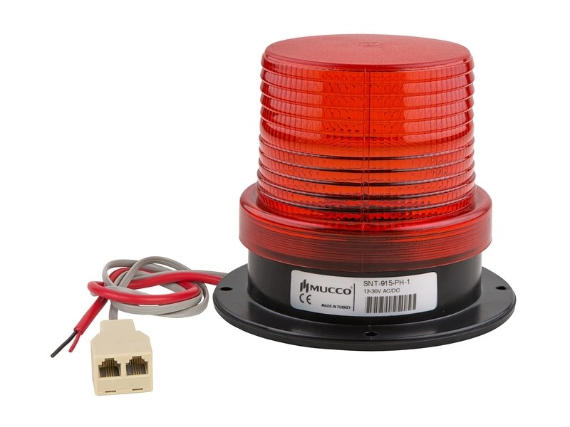 org_636161043439795893 Mucco Telefon Çıkışlı Tepe Lembası Kırmızı 85-260V Ac/dc Snt-825-Ph-1 - Görsel 1