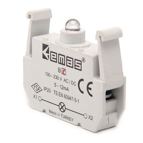 org_636278062123777860 Emas Sinyal Kontağı 220V Ledli ( Kırmızı ) - Görsel 1