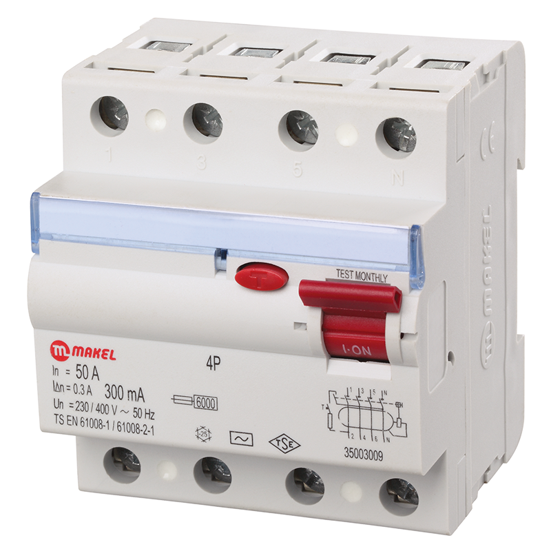 org_636729679424575914 Makel Trifaze Kaçak Akım Rölesi 4P 63A 300Ma 10Ka - Görsel 1