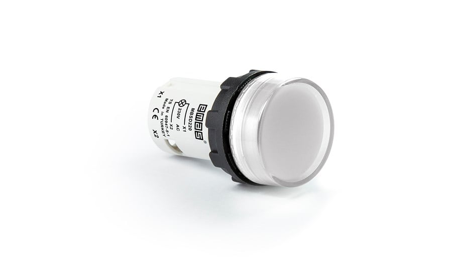 org_637201404185985465 Emas Ledli Sinyal Lambası Beyaz 220V Ac - Görsel 1