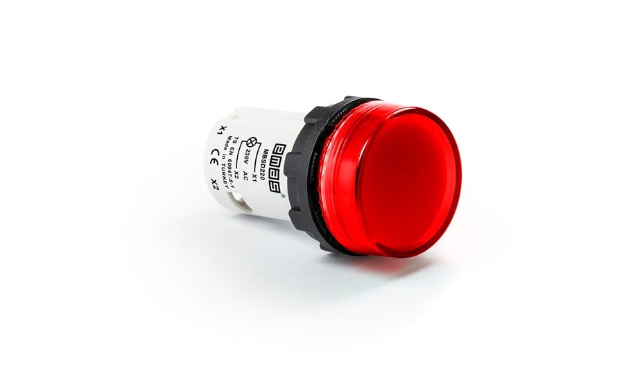 org_637201404286137641 Emas Ledli Sinyal Lambası Kırmızı 220V Ac - Görsel 1