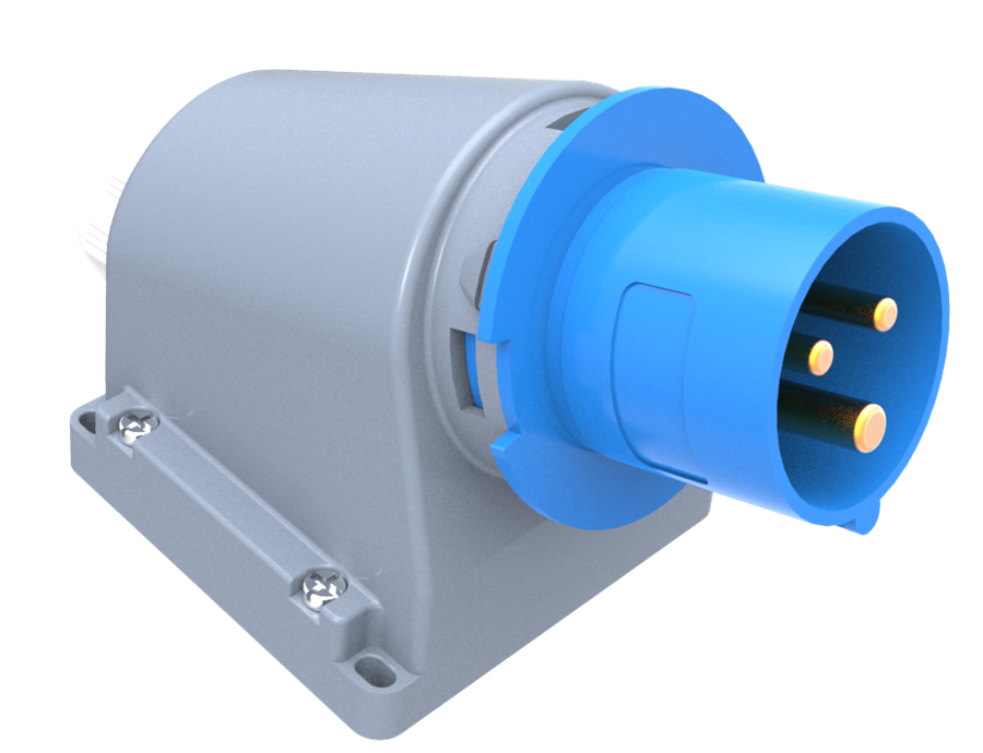 org_637203034332578154 Bemis 3X16a Eğik Duvar Fişi (Yaylı Kapaklı) Ip44 - Görsel 1
