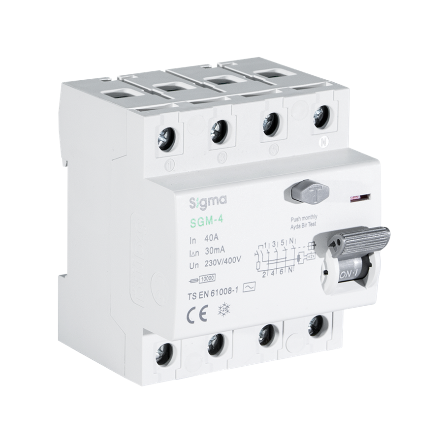 org_637208204993420573 Sigma Trifaze Kaçak Akım Rölesi 4P 25A 300Ma 10Ka - Görsel 1
