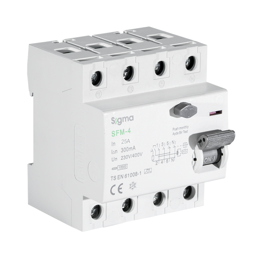 org_637208207048880183 Sigma Trifaze Kaçak Akım Rölesi 4P 63A 30Ma 10Ka A Tipi - Görsel 1