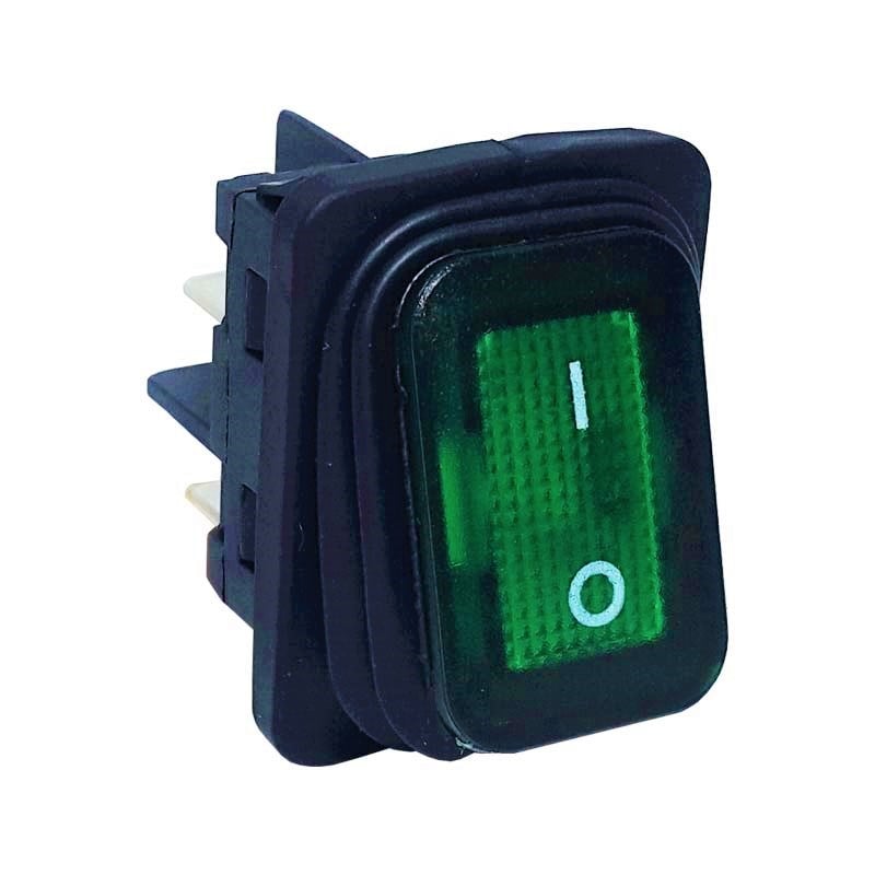 org_637208255490709266 Emas Işıklı Swiç Anahtar Yeşil 30X22mm 2Na - Görsel 1
