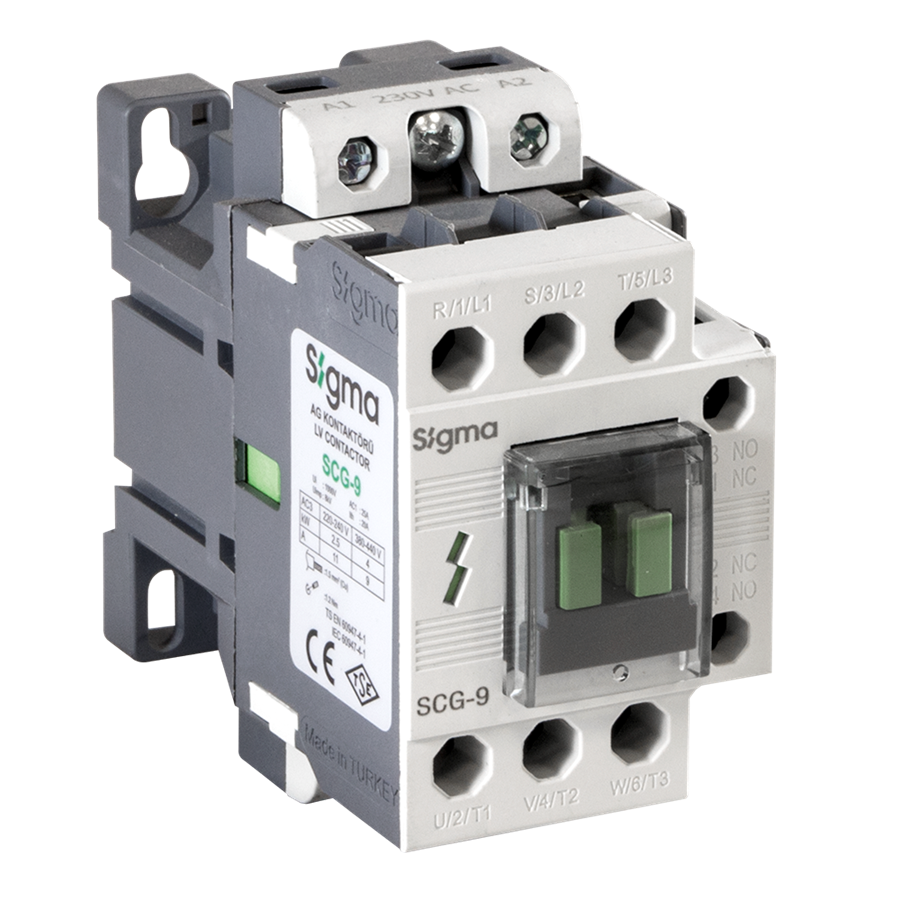 org_637208349101793685 Sigma Kontaktör 15Kw 32A 220V Ac 1Na+1nk Çift Bobinli - Görsel 1