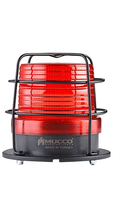 org_637209161434376472 Mucco Tepe Lambası 5 Mof Buzerli Kafesli Sarı 12-24V Ac/dc Snt-915-B-Kfs - Görsel 1