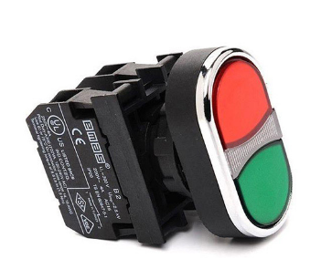 org_637212728655045153 Emas İkiz Buton Kırmızı-Yeşil 1Na+1nk Düz - Görsel 1