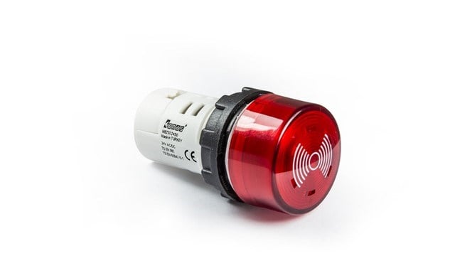 org_637618576923293819 Emas Sinyal Lambası Ledli 22Mm Buzzer 24V Ac/dc Ip65 - Görsel 1