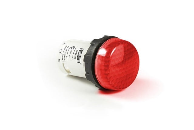 org_637618678272010634 Emas Ledli Sinyal Lambası Kırmızı 220V Ac Petekli Cam - Görsel 1