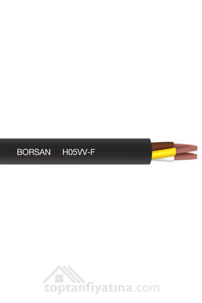 org_637629986691234696 Borsan Ttr Kablo 2X1mm Siyah ( H05vv-F ) Makara - Görsel 1