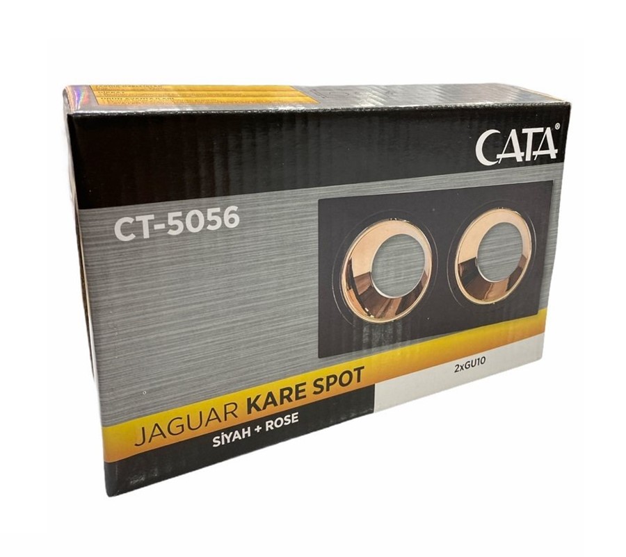 org_638004098553666411 Cata Dekoratif Spot Kasası 2 Li Siyah-Bakır Jaguar - Görsel 1