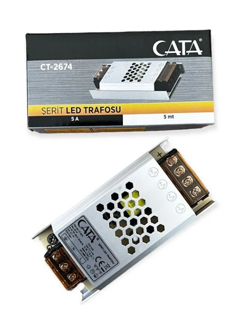 org_638115325888794668 Cata Led Trafosu 5A 60W Süper Slim Fansız - Görsel 1