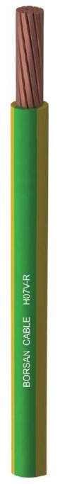 org_638132621188906284 Borsan Nyaç Kablo 120Mm (H07v-R) Sarı Yeşil Kangal - Görsel 1