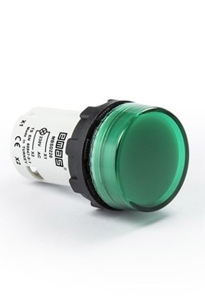 org_638464388537308883 Emas Ledli Sinyal Lambası Yeşil 220V D Serisi Mblok 16Mm - Görsel 1