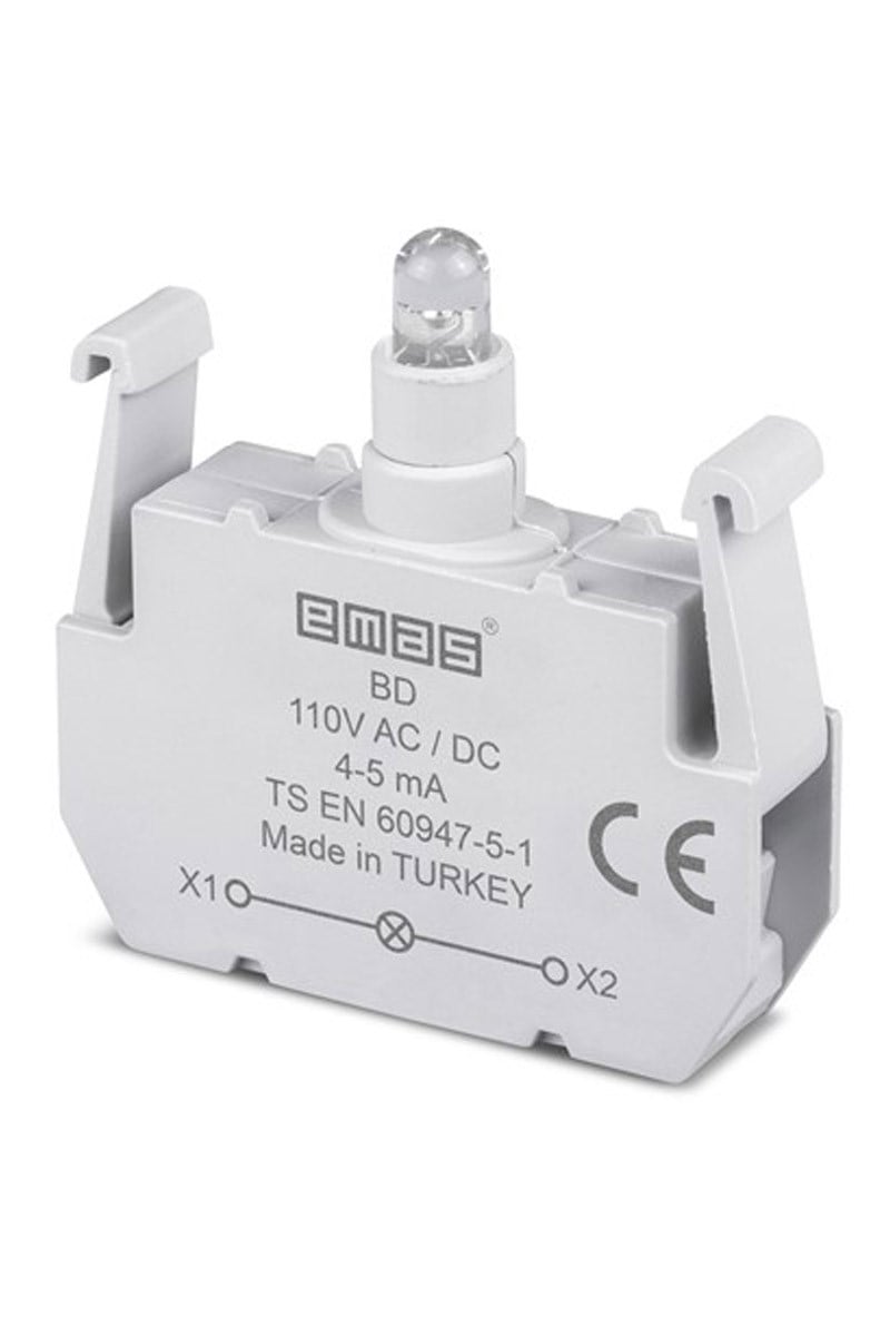 org_638464455892841413 Emas Ledli Sinyal Blok 110V Ac/dc Kırmızı - Görsel 1
