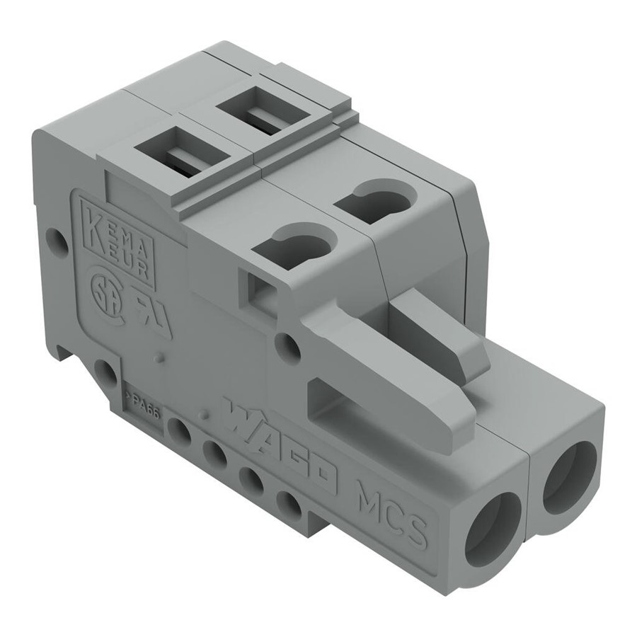 org_638507853950384161 Wago 1 İletkenli Dişi Fiş 2.5Mm 2 Kutuplu Gri - Görsel 1