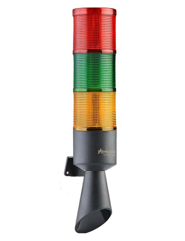 org_638581075163643226 Mucco Borulu Korna 3 Katlı 12-24V Ac/dc Flaşör-Sabit-Buzzer-Led Snt-B7013-F3 - Görsel 1