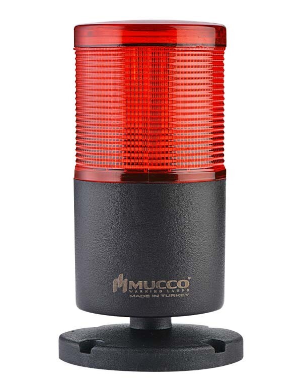 org_638581079337540072 Mucco Işıklı Kolon 1 Katlı Kırmızı 220V Ac Flaşör-Buzzer Taban Montaj - Görsel 1