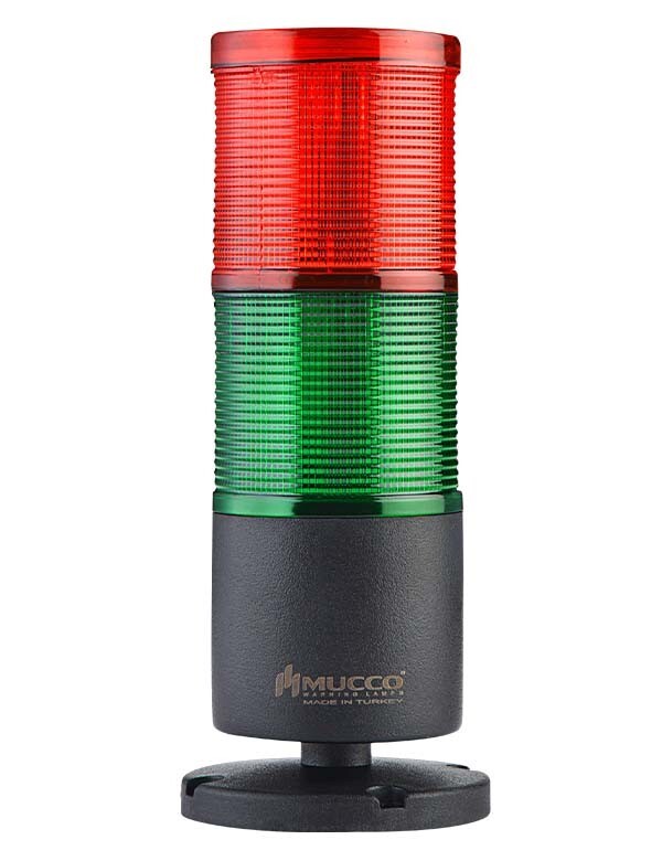 org_638581108531874308 Mucco Işıklı Kolon 2 Katlı Kırmızı-Yeşil 220V Ac/dc Çakar Snt-7012-C2 - Görsel 1